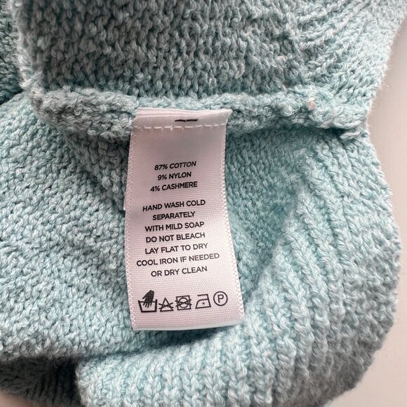 Lilla P Light Blue Knit Open Front Cardigan Sweater Long Sleeve Womens Size L - Picture 6 of 7